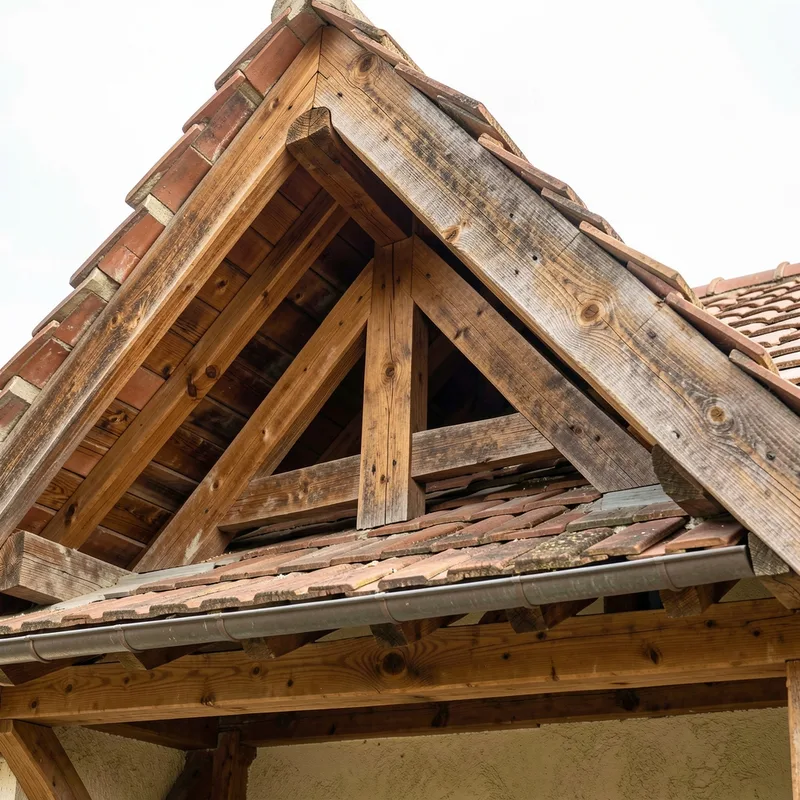 Charpente traditionnelle en bois d&rsquo;une maison à Lyon